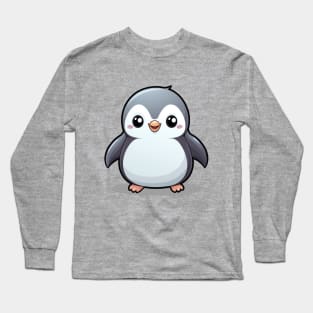 Cartoon Cute Kawaii Adorable Penguin Long Sleeve T-Shirt